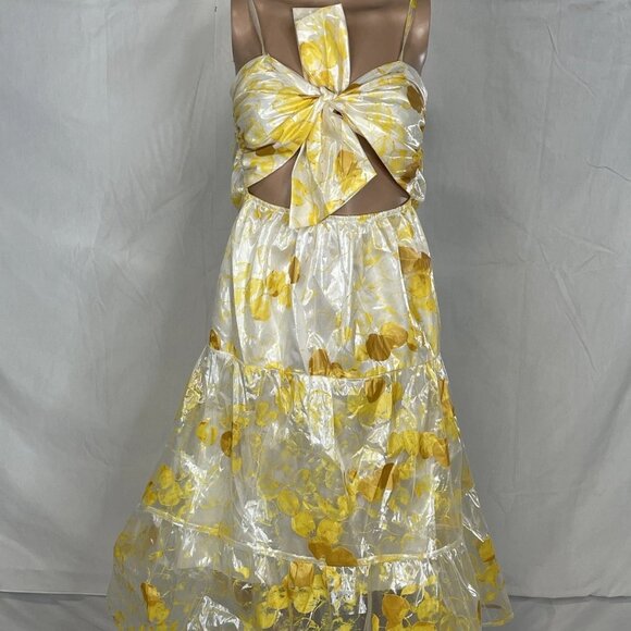 Autumn Adeigbo Women's Sleeveless Midi Dress Yellow Size 2 - Picture 1 of 8